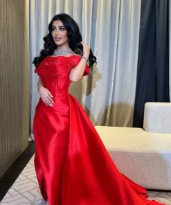 فساتين سهرة لون أحمر