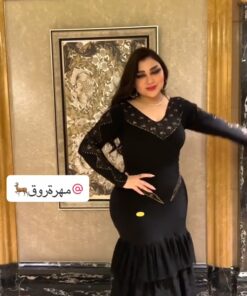 Alternative view of فساتين سهرة لون اسود مخمل