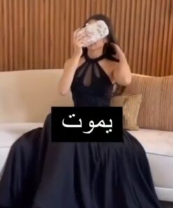 فستان لون اسود طويل
