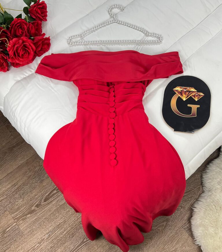 ⁦فساتين سهرة لون احمر⁩ - الصورة ⁦2⁩