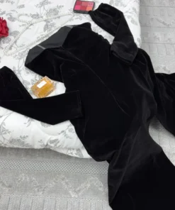 Alternative view of فساتين سهرة لون اسود خامة جوخ
