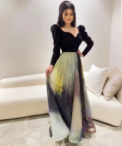 فساتين سهرة لون جملية