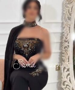 فستان أسود كريب  استرتش