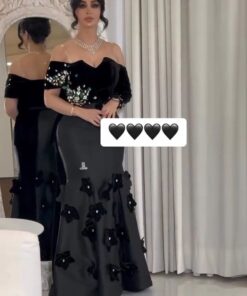 Alternative view of فساتين سهرة لون أسود خامة ميكادو