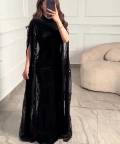 فستان مخمل أسود