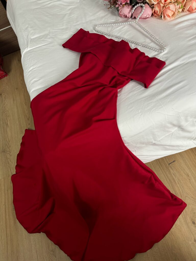 ⁦فساتين سهرة لون احمر⁩ - الصورة ⁦5⁩