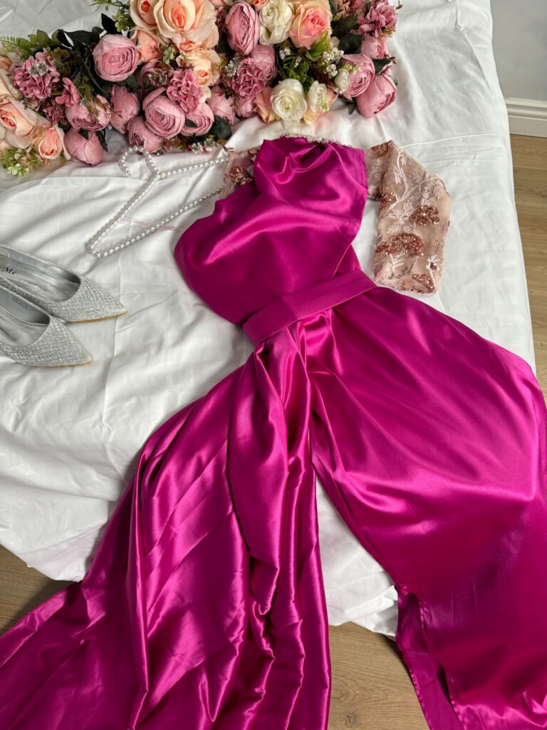 ⁦فستان سهرة لون فوشيا⁩ - الصورة ⁦4⁩