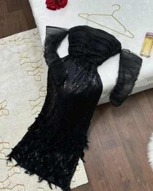 ⁦فساتين سهرة لون  أسود⁩ - الصورة ⁦3⁩
