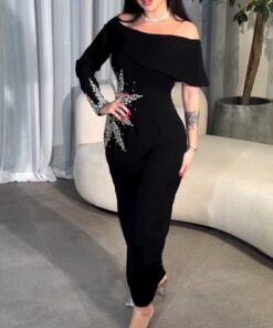فستان سهرة اسود ميد