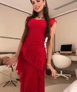 فساتين سهرة لون احمر