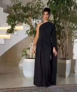 فستان سهرة لون أسود ناعم