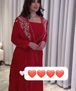 فستان سهرة أحمر جميل