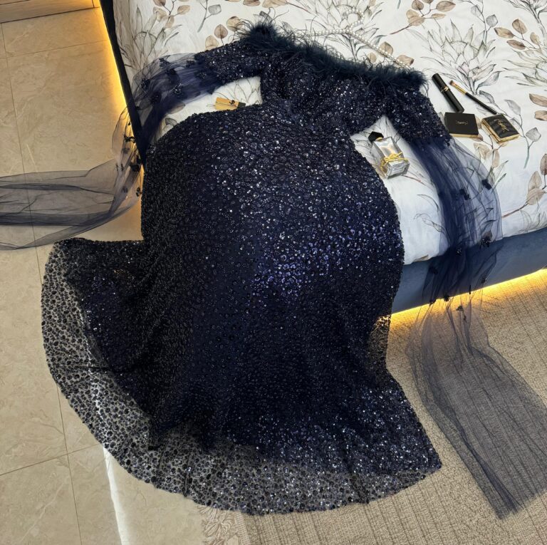 ⁦فستان سهرة  كحلي⁩ - الصورة ⁦3⁩
