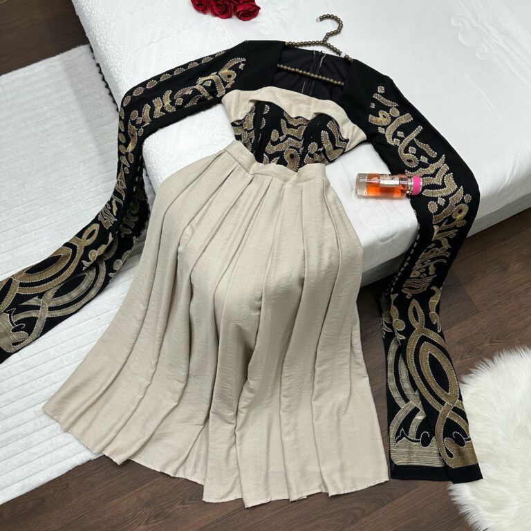 ⁦فستان سهرة لون بيج⁩ - الصورة ⁦3⁩