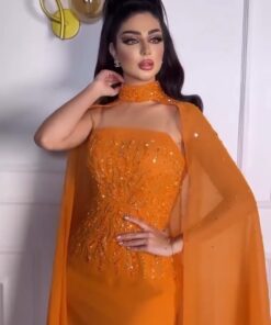فستان سهرة لون برتقالي