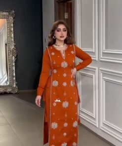 فستان سهرة لون اورنج