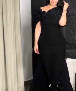 فساتين سهرة لون أسود طويلة