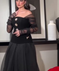 فستان سهرة أسود ناعم