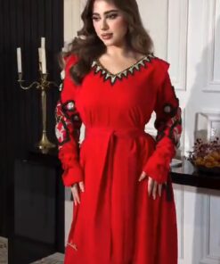 فستان سهرة لون احمر