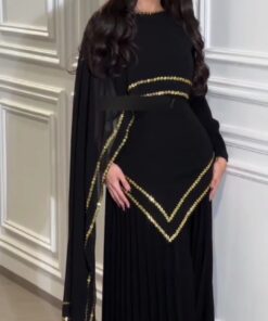 فستان سهرة لون أسود فخم وانيق