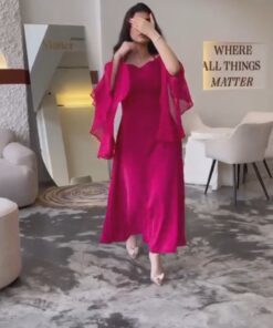فستان ناعم لون فوشي