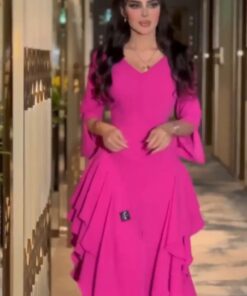 فساتين سهرة لون فوشي