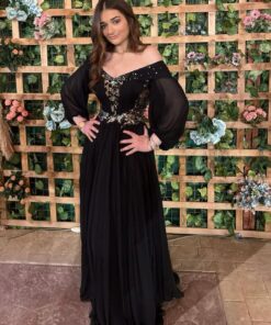 فساتين سهرة لون أسود ناعمة