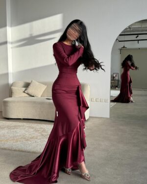 ⁦فستان سهرة لون نبيتي⁩ - الصورة ⁦3⁩