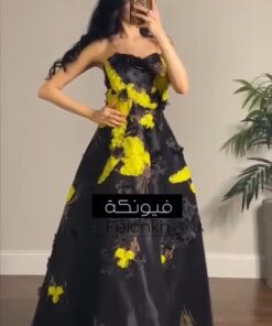 فستان سهرة اسود فخم وأنيق