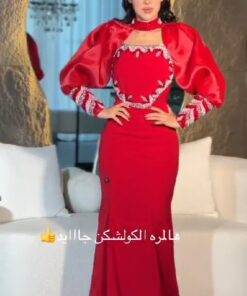 فساتين سهرة لون أحمر