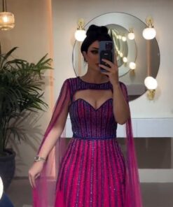 فستان سهرة لون فوشيا