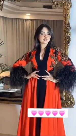 ⁦فستان سهرة لون برتقالي يجنن⁩ - الصورة ⁦2⁩