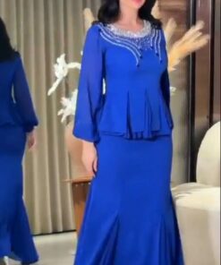 فستان سهرة لون ازرق