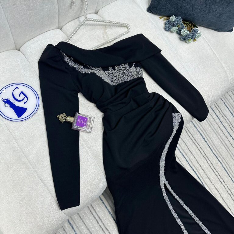 ⁦فساتين سهرة لون أسود⁩ - الصورة ⁦3⁩