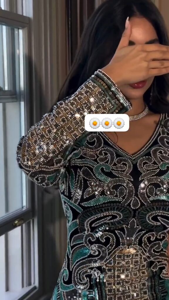 ⁦فستان سهرة تتطريز كمبيوتر⁩ - الصورة ⁦6⁩