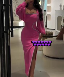 فستان سهرة لون فوشيا