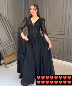 فستان سهرة اسود طويل