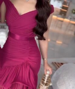فستان سهرة لون فوشيا
