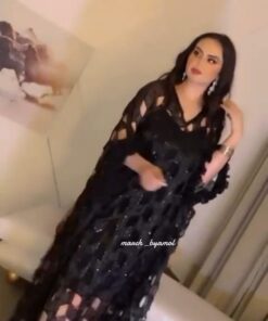 فستان سهرة اسود قطعتين