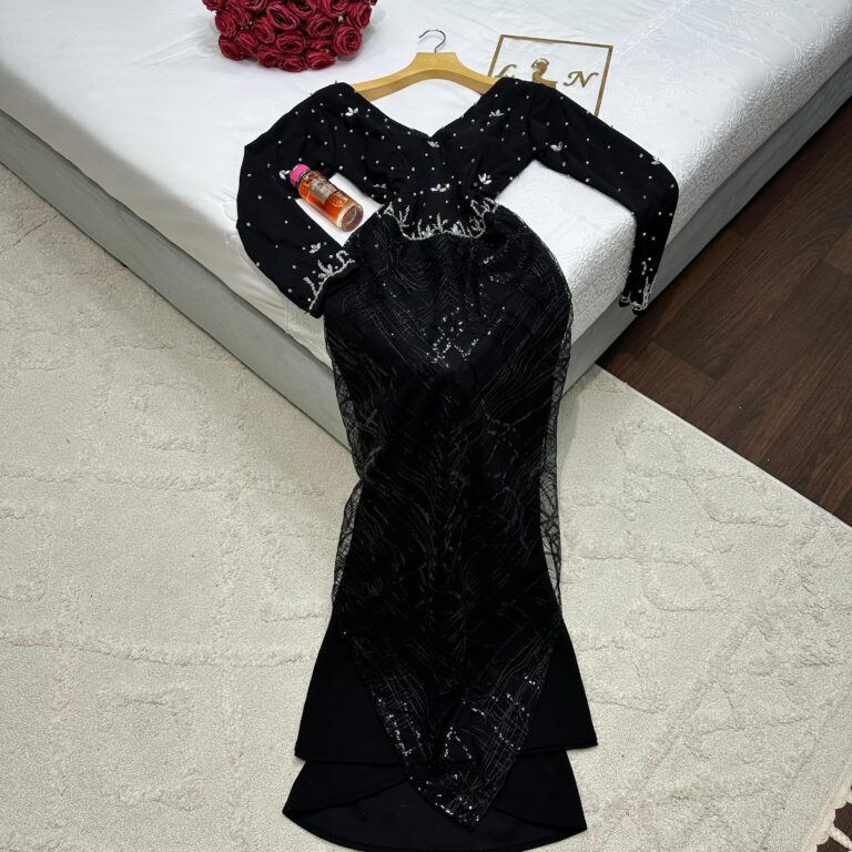 ⁦فساتين سهرة لون اسود⁩ - الصورة ⁦4⁩