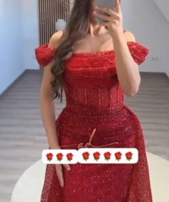 فستان سهرة لون أحمر