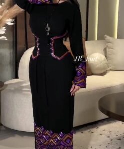 فستان سهرة لون أسود ميد