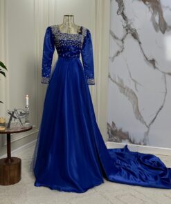 فساتين سهرة لون ازرق