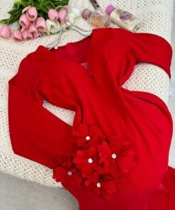 اجمل فساتين لون احمر