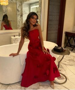 اجمل فساتين لون احمر