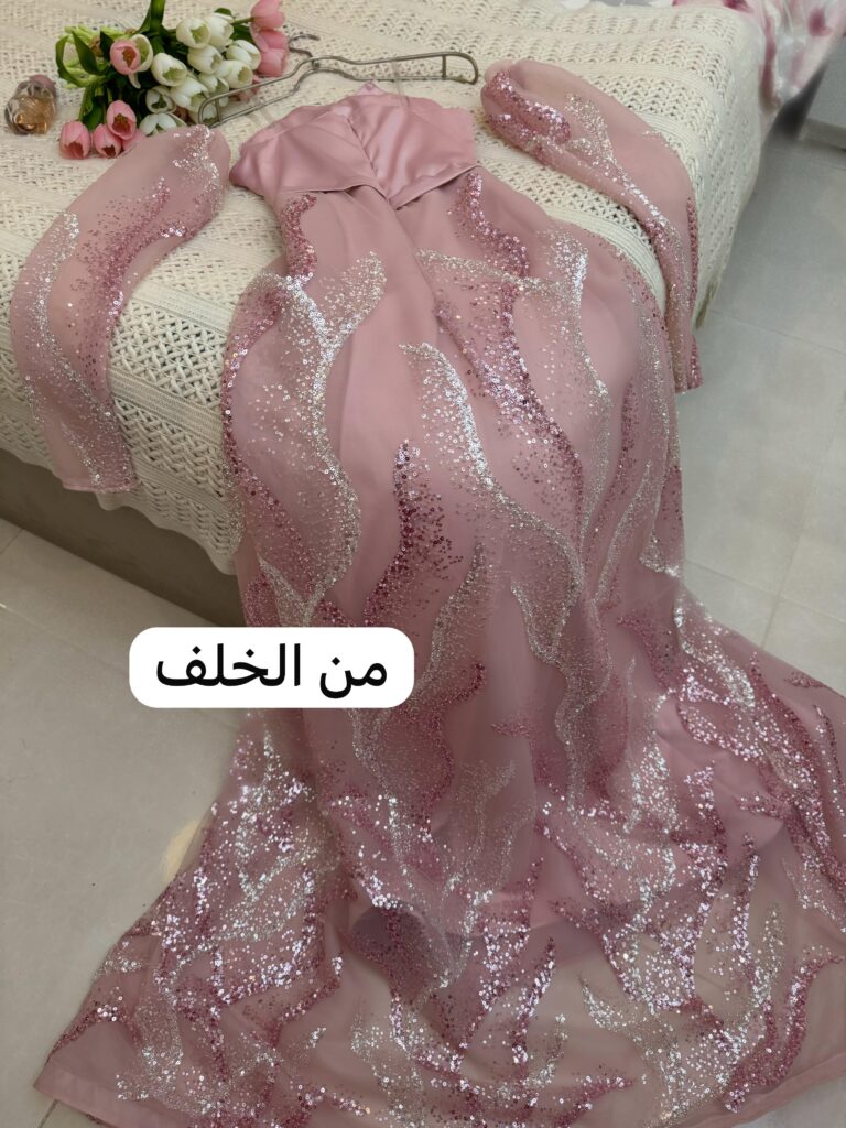 ⁦فستان سهرة لون بنكي⁩ - الصورة ⁦2⁩