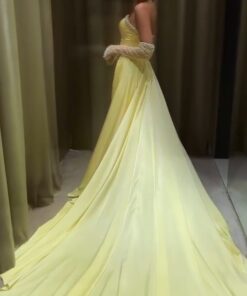 Alternative view of فستان سهرة لون أصفر وأسود