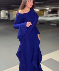 فستان سهرة لون نيلي
