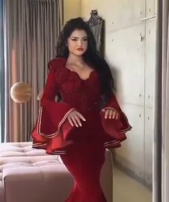 فستان سهرة لون أحمر