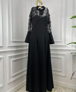 Alternative view of فستان سهرة لون اسود كريب استرتش